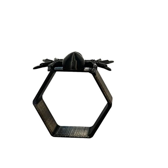 Hallowe'en Spooky Black Hexagon Spider Napkin Rings – Set of 20 - Picture 7 of 8